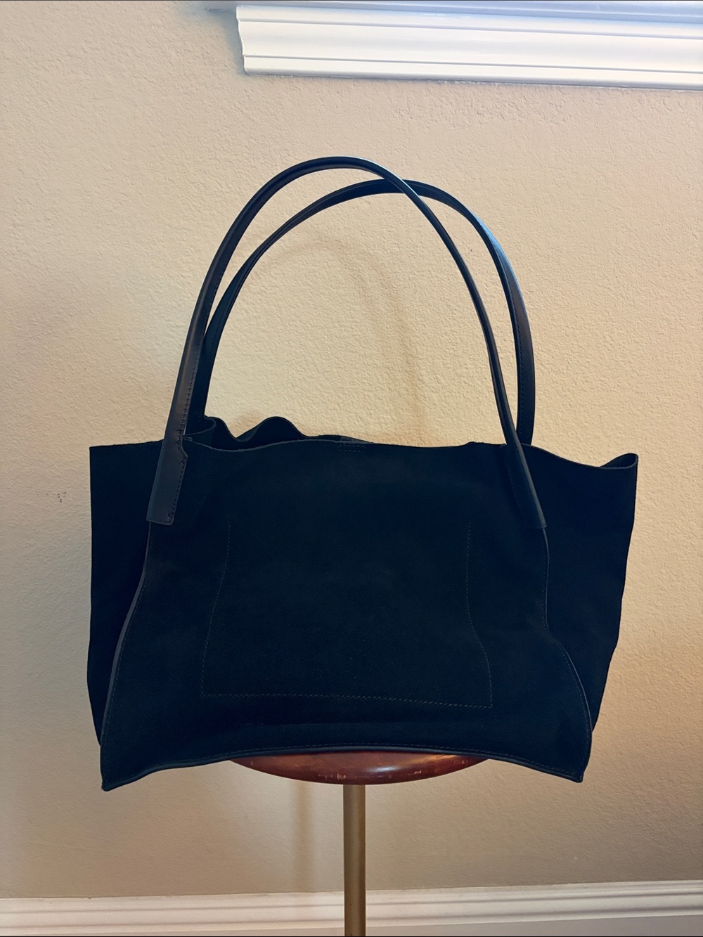 JCREW | Berkeley Large Oversized Black Suede Tote Bag - Picture 3 of 10